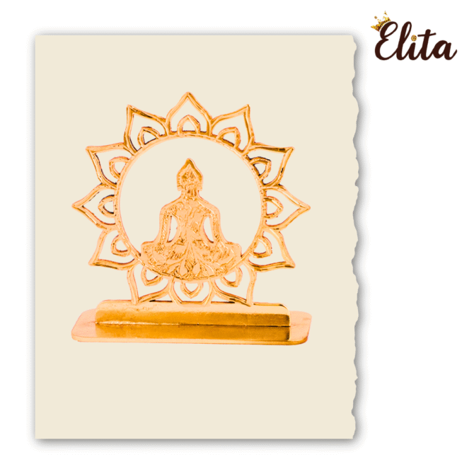 Buddha Gold-Plated Finish in Brass Car Dashboard Decorative Figurine, 6 cm - Image 3