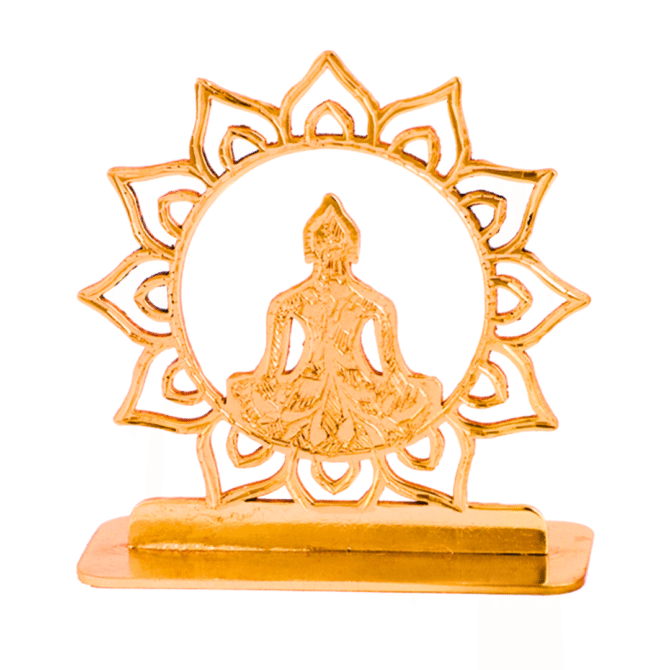 Buddha Gold-Plated Finish in Brass Car Dashboard Decorative Figurine, 6 cm - Image 4