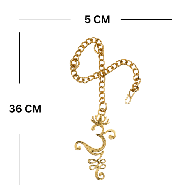 Om Symbol Car Rear View Mirror Hanging Charm, Gold-Tone Chain, Gold-Plated Finish in Brass - Image 5