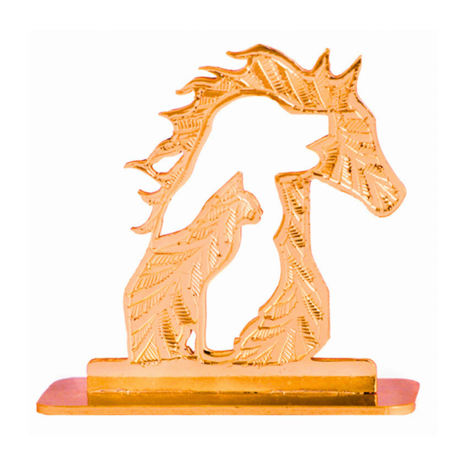 Horse Design in Brass with Gold-Plated Finish Car Dashboard Ornament - Image 4
