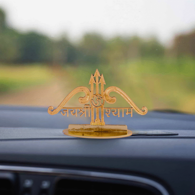 Shri Ram Gold-Plated Finish in Brass Decorative Figurine for Car Dashboard, Modern Style, 6 x 6 cm - Image 2
