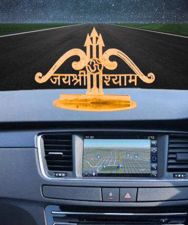 Shri Ram Gold-Plated Finish in Brass Decorative Figurine for Car Dashboard, Modern Style, 6 x 6 cm