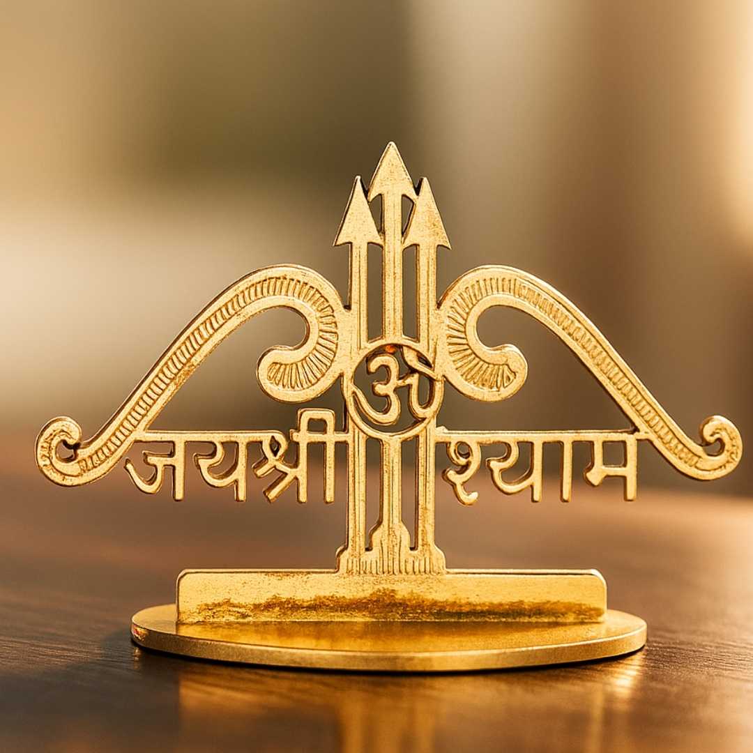 Shri Shyam Gold-Plated Finish in Brass Decorative Figurine for Car Dashboard, Modern Style, 6 x 6 cm - Image 2