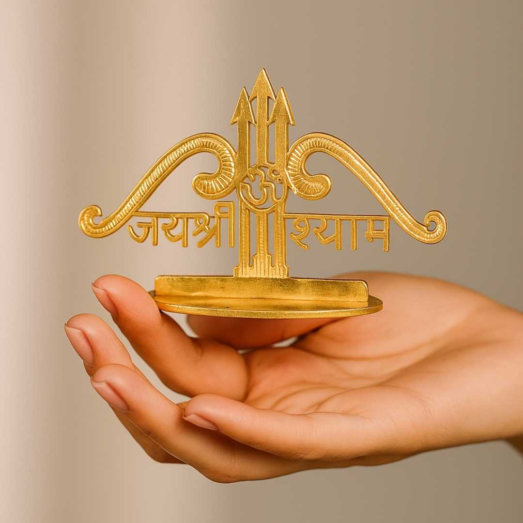 Shri Shyam Gold-Plated Finish in Brass Decorative Figurine for Car Dashboard, Modern Style, 6 x 6 cm - Image 3