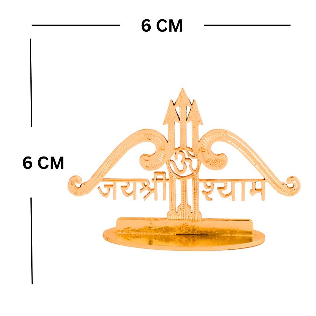 Shri Shyam Gold-Plated Finish in Brass Decorative Figurine for Car Dashboard, Modern Style, 6 x 6 cm - Image 5