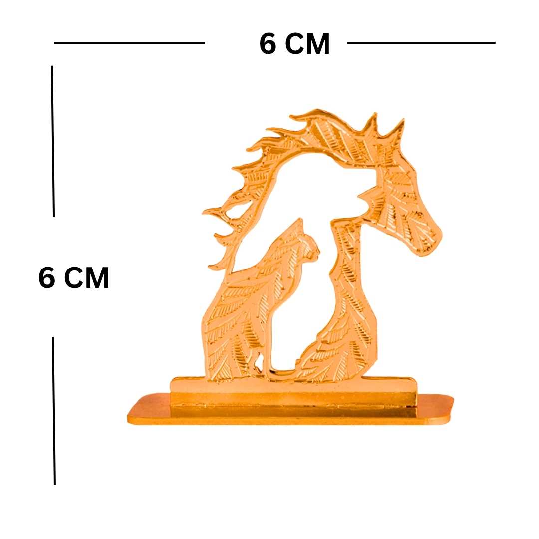 Horse Design in Brass with Gold-Plated Finish Car Dashboard Ornament - Image 5