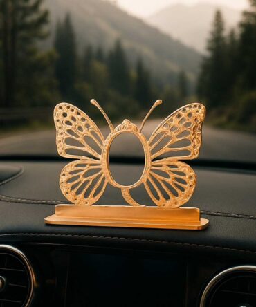 Butterfly Car Dashboard Gold-Plated Finish in Brass, Decorative Dashboard