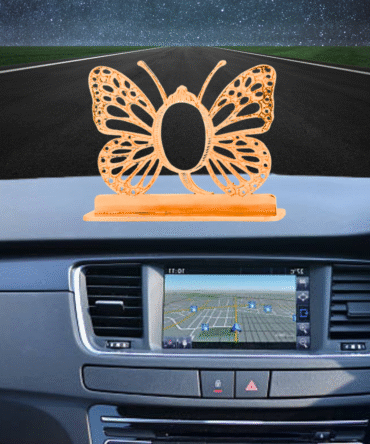 Butterfly Car Dashboard Gold-Plated Finish in Brass, Decorative Dashboard