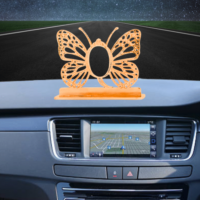 Butterfly Car Dashboard Gold-Plated Finish in Brass, Decorative Dashboard