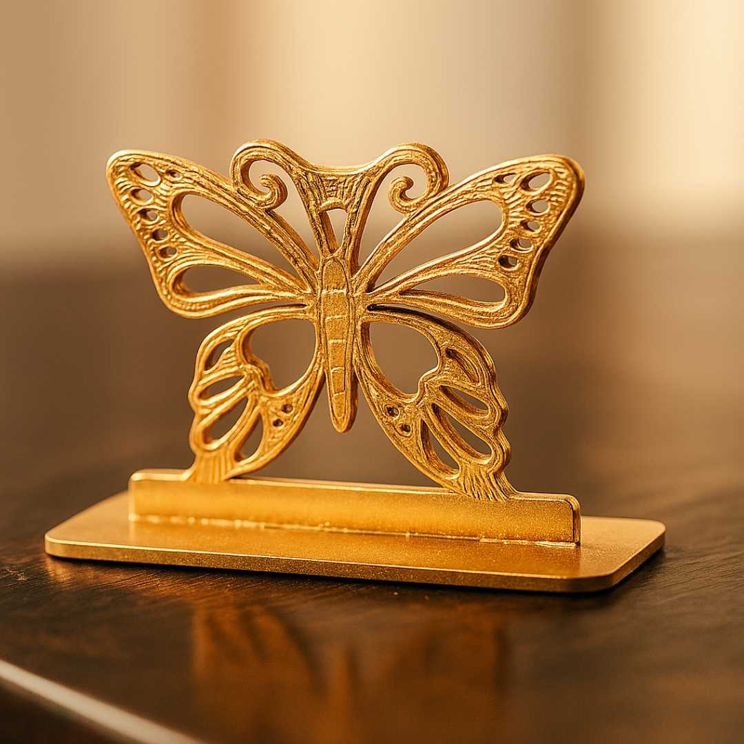 Decorative Butterfly Car Dashboard Ornament, Gold-Plated Finish in Brass - Image 2