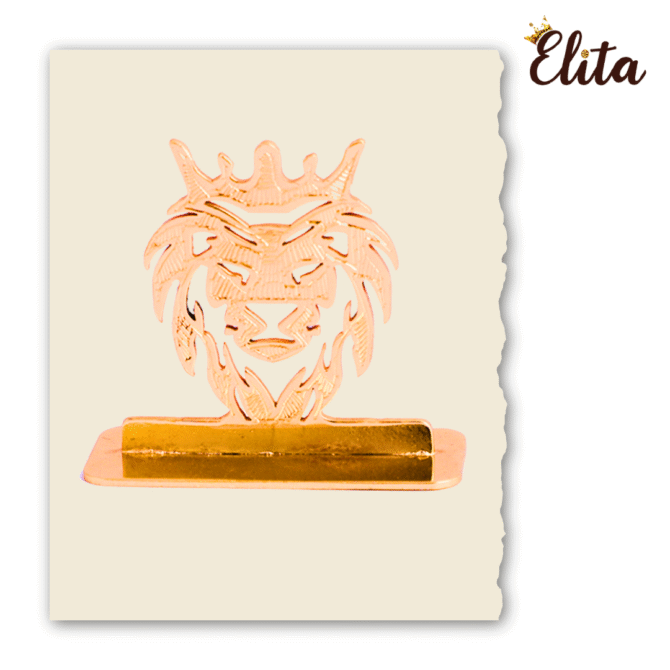Lion Car Dashboard Ornament Gold-Plated Finish in Brass - Image 3