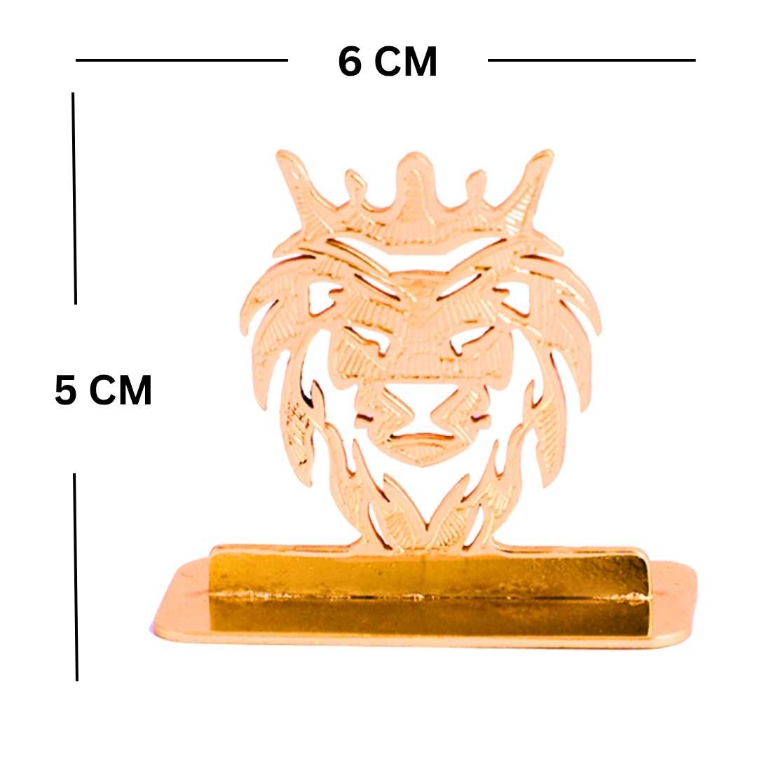 Lion Car Dashboard Ornament Gold-Plated Finish in Brass - Image 5