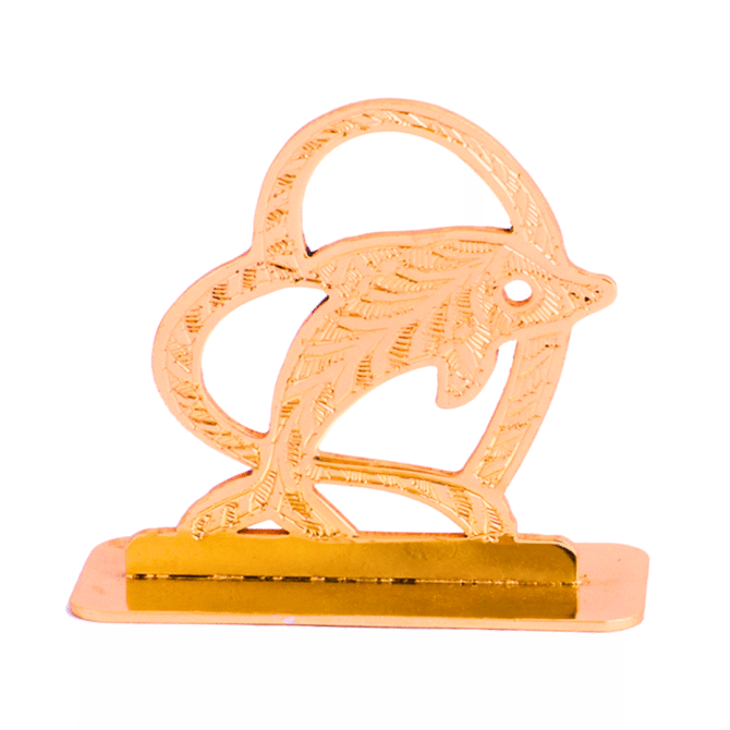 Decorative Car Dashboard Dolphin Ornament, Gold-Plated Finish in Brass - Image 4