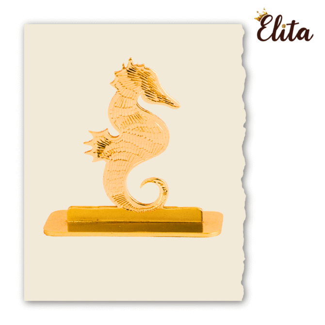 Decorative Seahorse Car Dashboard Ornament, GGold-Plated Finish in Brass - Image 3