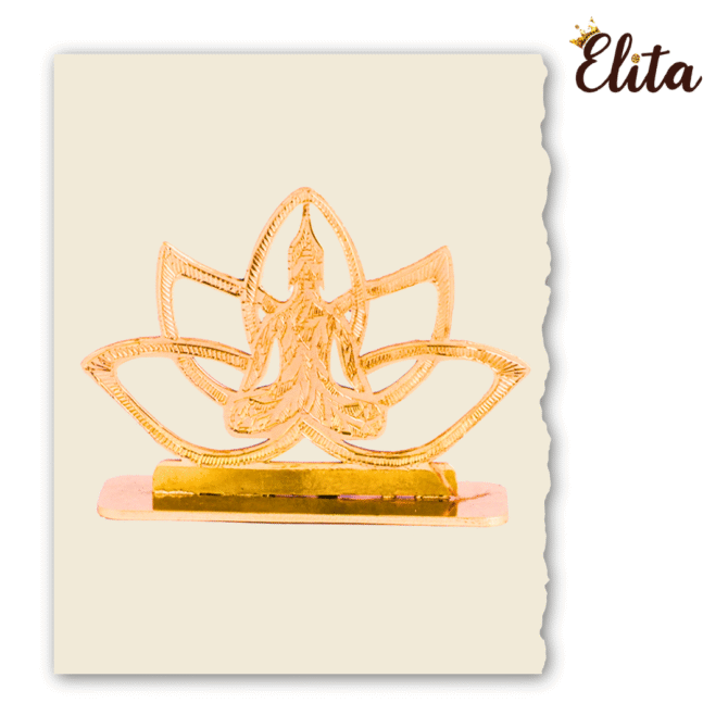 Elita Buddha Design Car Dashboard Decorative Figurine, Gold-Plated Finish Brass, 6 cm - Image 3