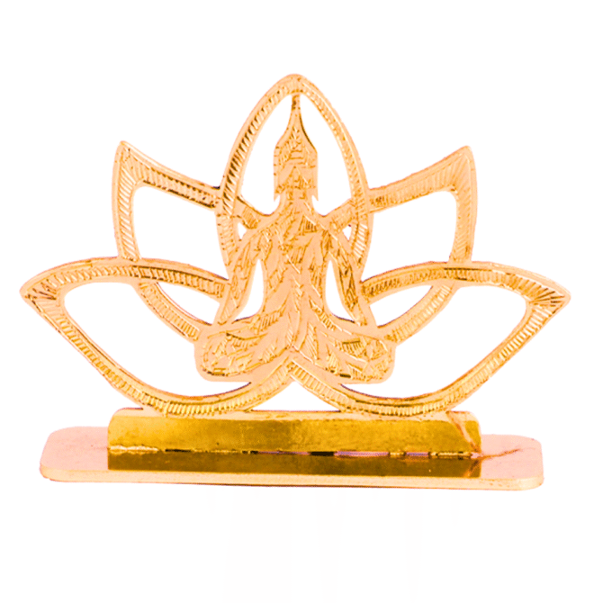 Elita Buddha Design Car Dashboard Decorative Figurine, Gold-Plated Finish Brass, 6 cm - Image 4