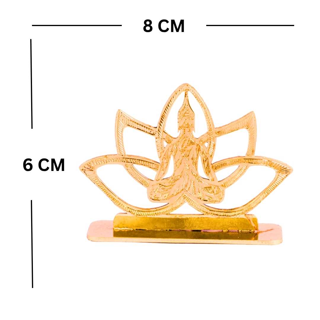 Elita Buddha Design Car Dashboard Decorative Figurine, Gold-Plated Finish Brass, 6 cm - Image 5